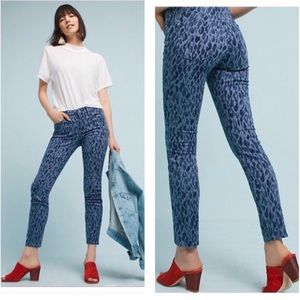 ANTHROPOLOGIE Pilcro Leopard Mid-Rise Skinny Jeans